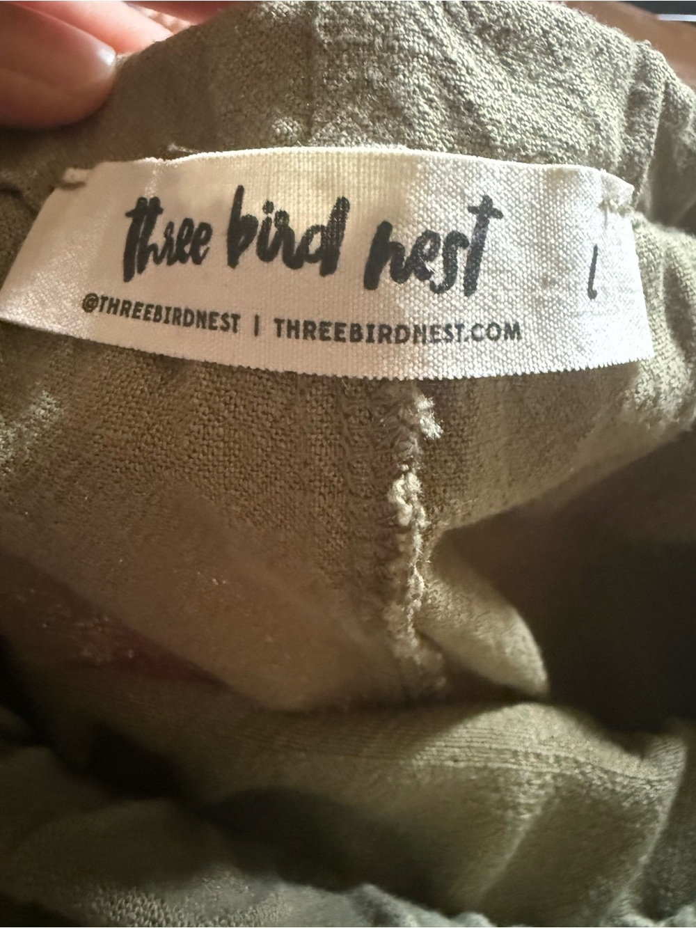 Three Bird Nest Olive Green Wide Leg Pull-On Pants - Picture 3 of 4